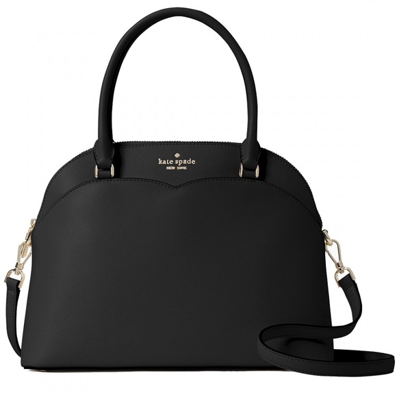 kate spade Handbags - NWT Kate Spade Payton Medium Dome Satchel Bag Black with Crossbody & Dust Bag
